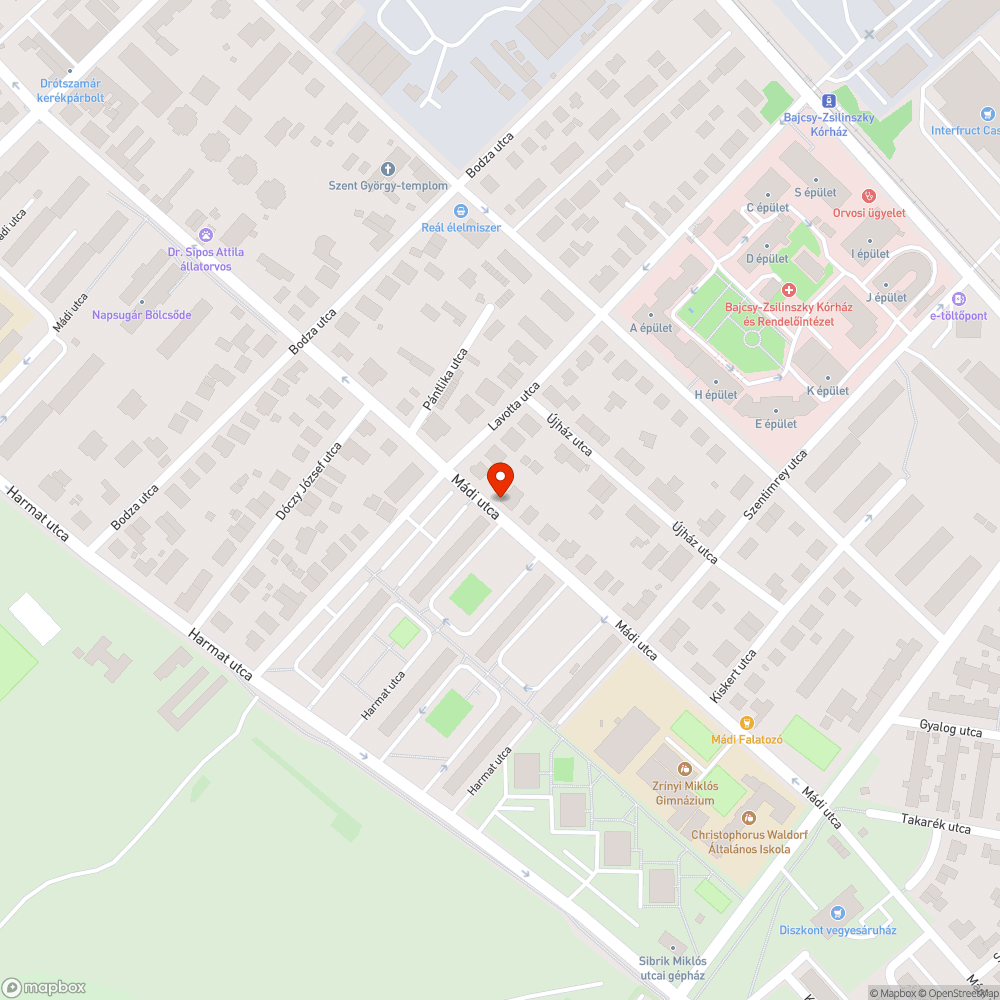 Megrongált megálló bejelentés helye