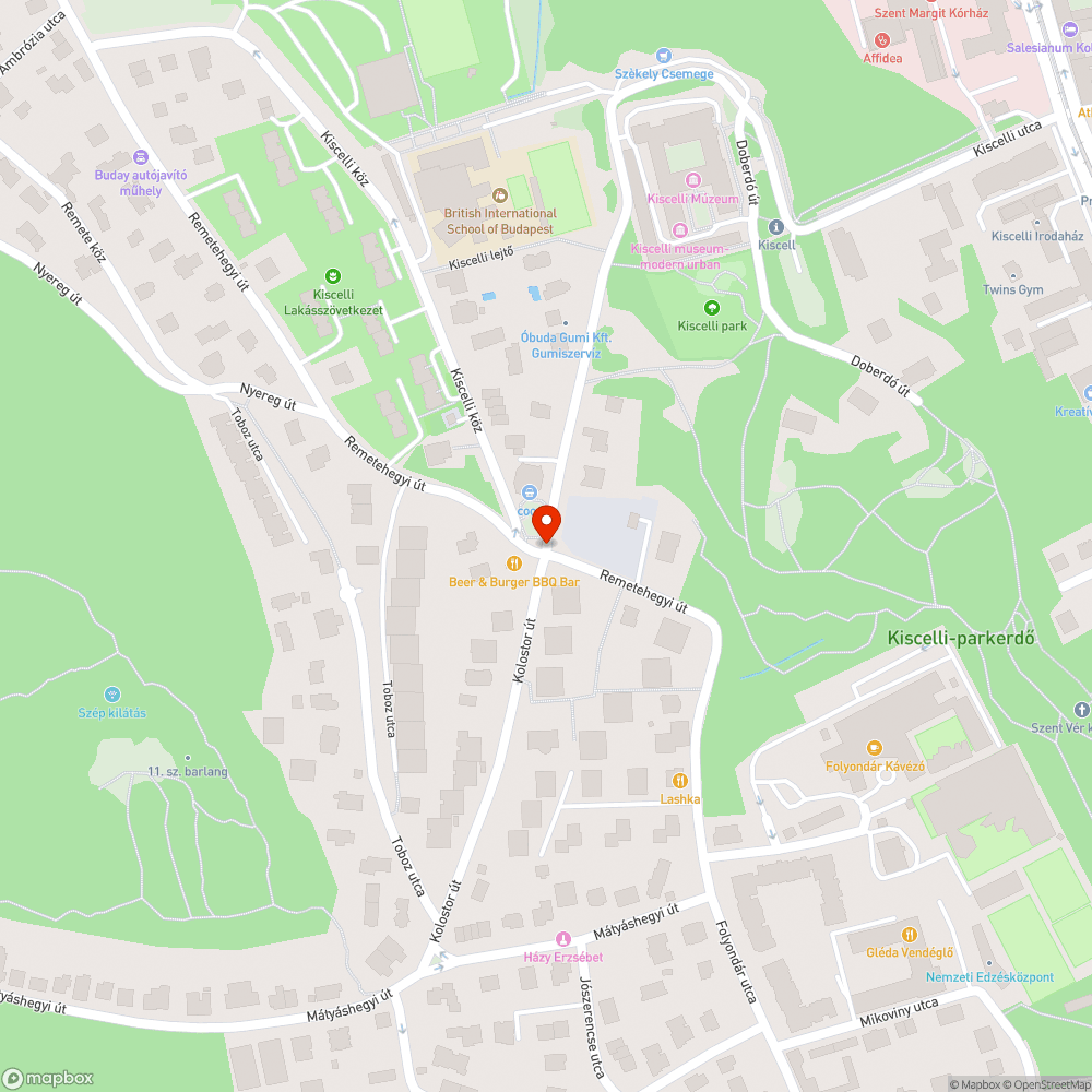 Kátyúk bejelentés helye