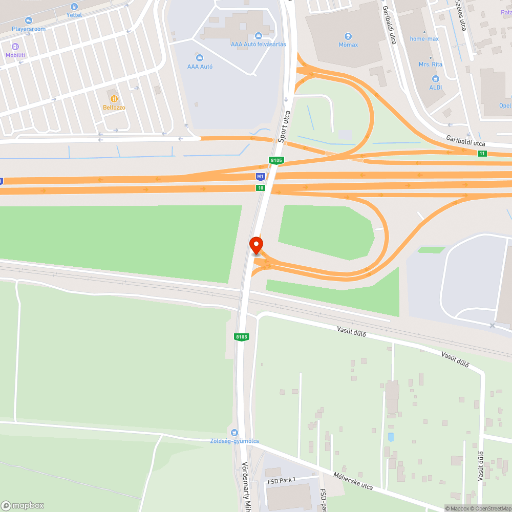 Egy zsák szemét a kereszteződésben bejelentés helye