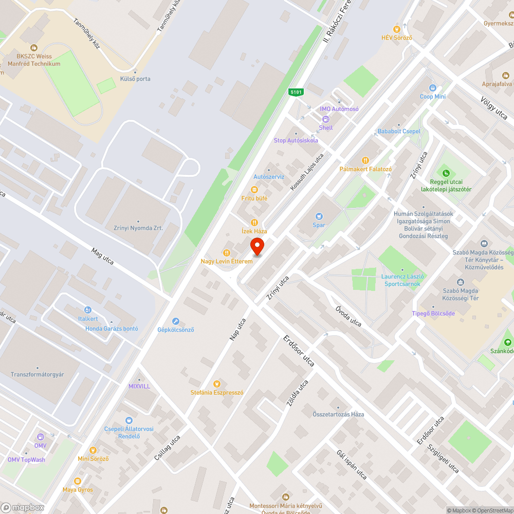 Régóta meglévő kátyúk bejelentés helye