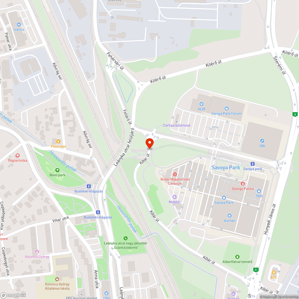 Kőtár úthibák 2 bejelentés helye