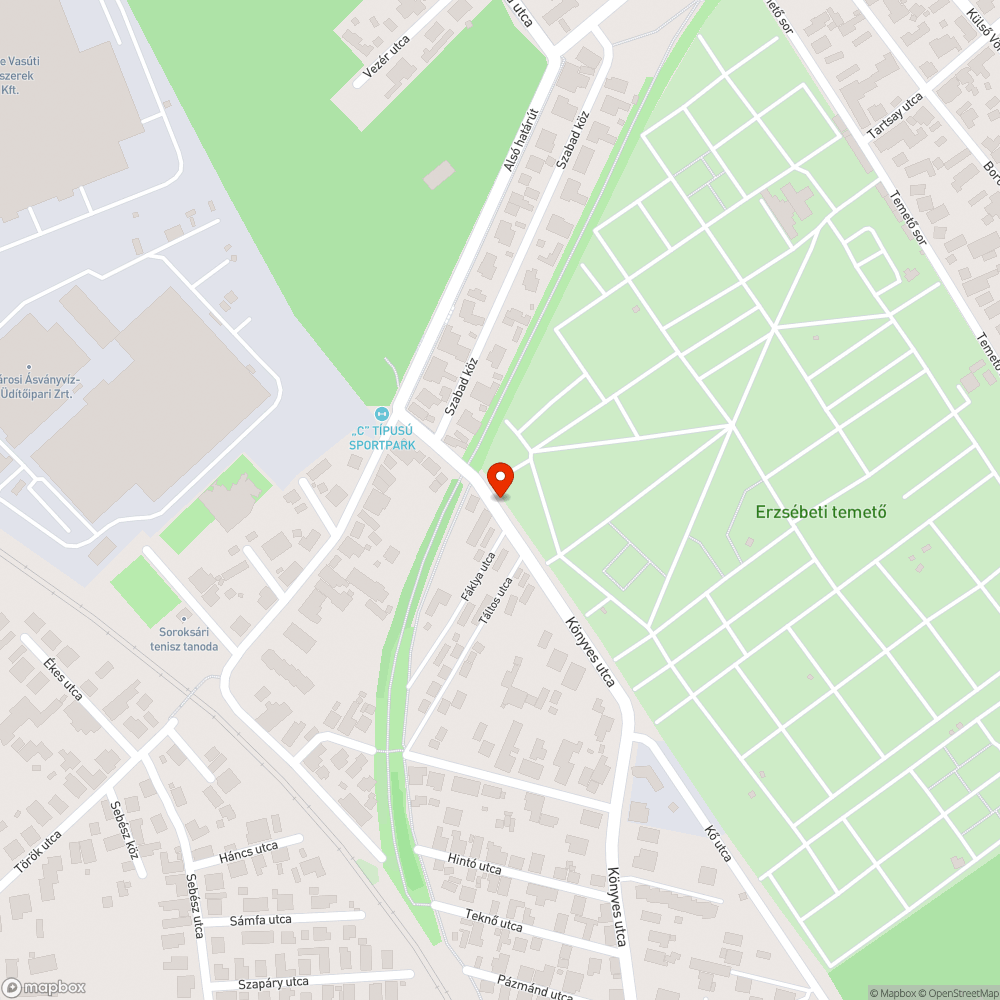 Elhanyagolt járda bejelentés helye