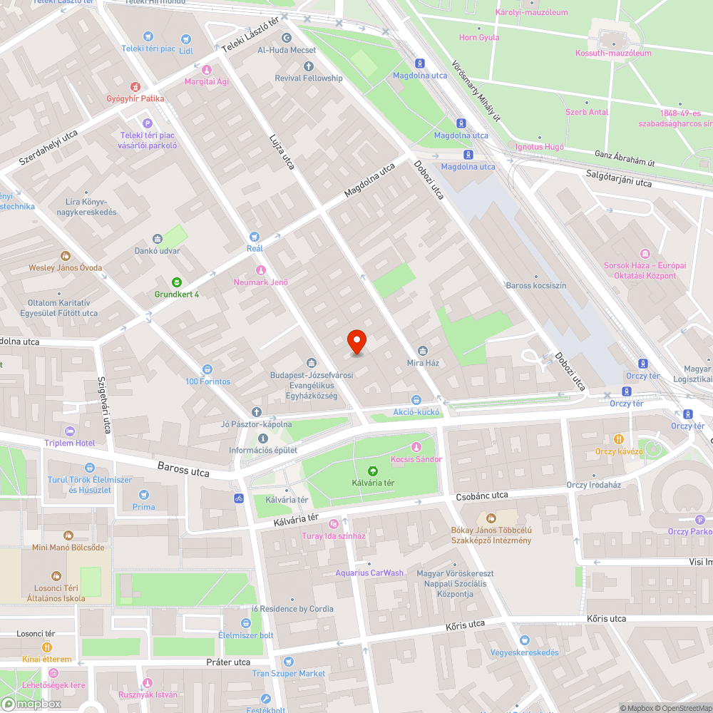 Karácsony Sándor utca, Kálvária tér jarda bejelentés helye