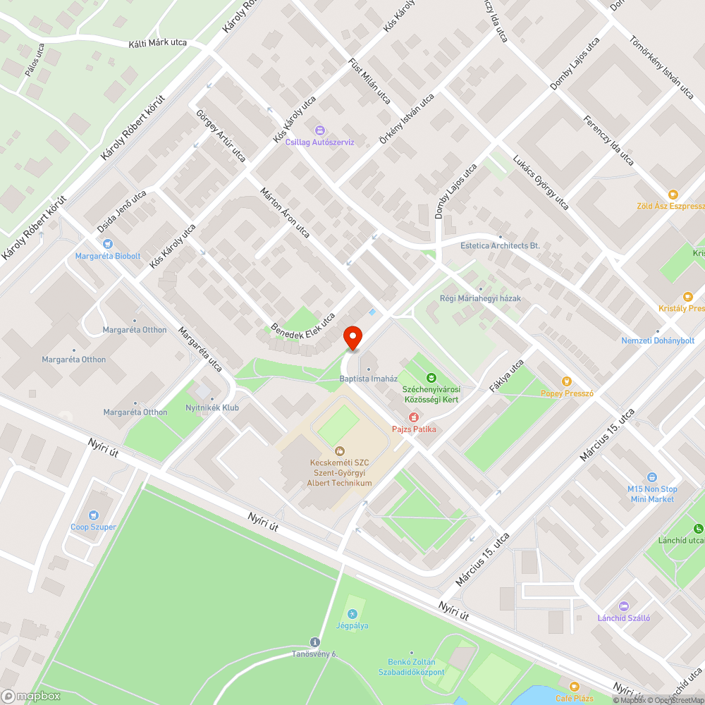 Közkert sétáló út veszélyes lezàràsa bejelentés helye