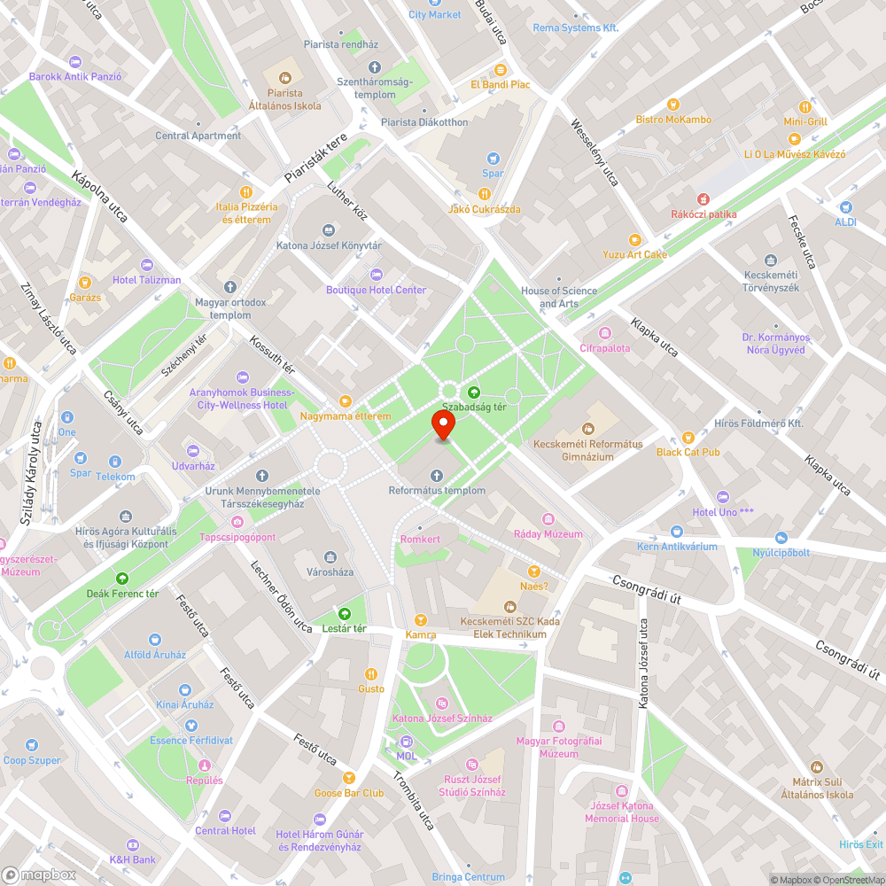 Kecskemét Református templom galamb gond bejelentés helye