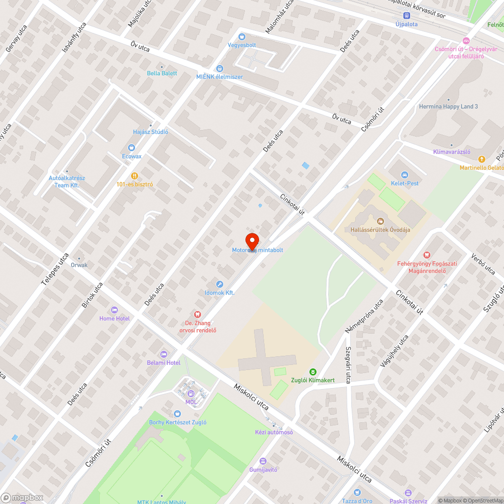 Kiszáradt nagy méretű fa bejelentés helye