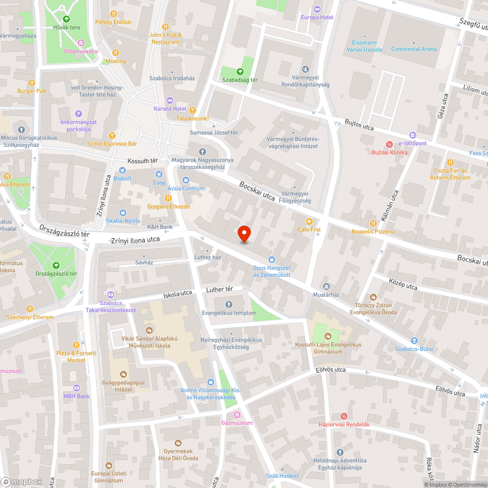 Szemetes konténer belvárosi zöldfelületen bejelentés helye