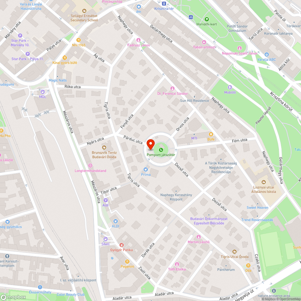 Elhanyagolt zöld felület bejelentés helye