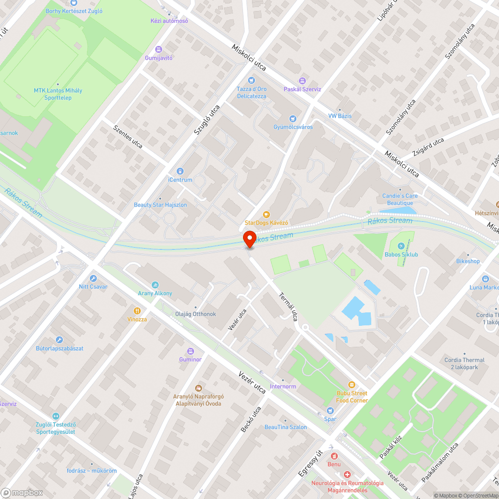 Elhagyott utánfutó-lakókocsi a zuglói Termál utcában bejelentés helye