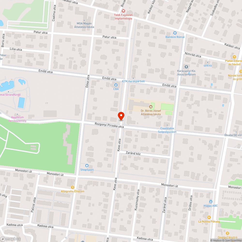 Element a közvilágítás Rómaifürdő egy részén bejelentés helye