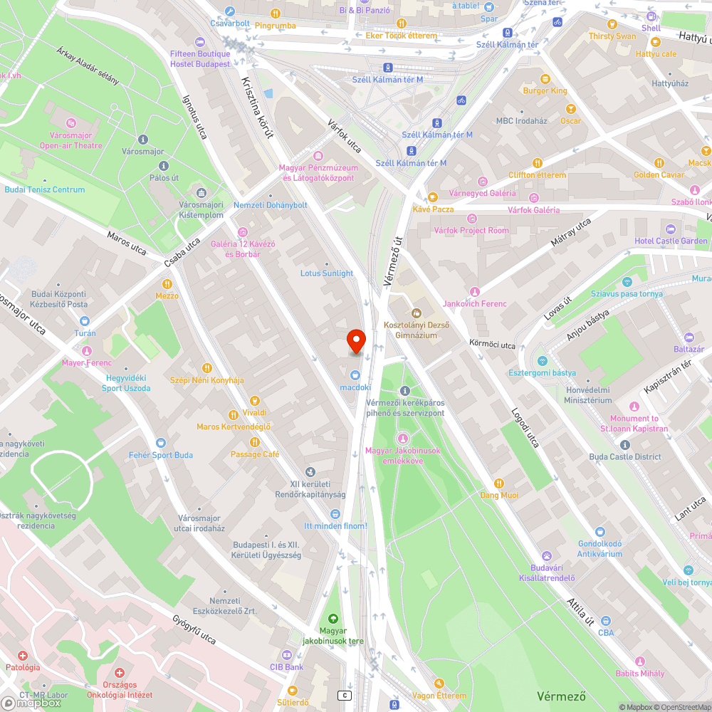 Veszélyes kerékpár átkelő bejelentés helye