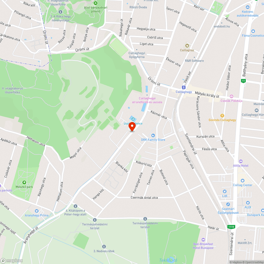 Pocsék állapotú útrész bejelentés helye