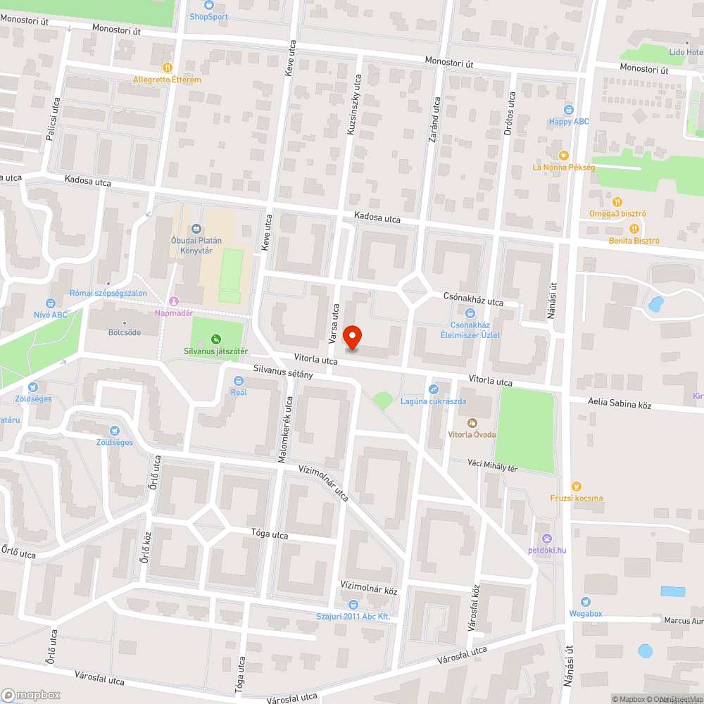 Hibás parkolóhely kialakítás - 1031 Vitorla utca 17 bejelentés helye