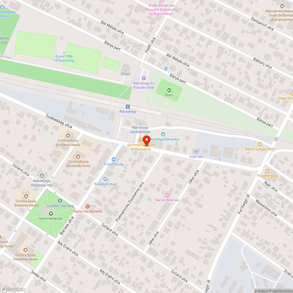 Rongált megálló bejelentés helye