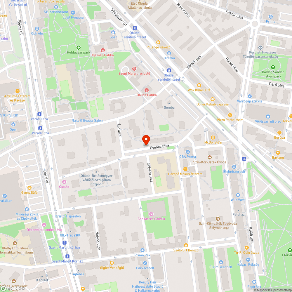 Gyenes utca kátyúzása bejelentés helye