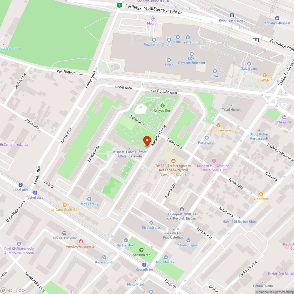 Sötét az utca a kerékpárút mellett bejelentés helye