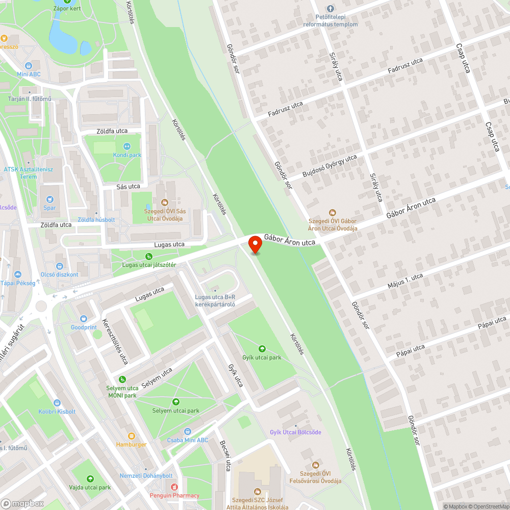 Balesetveszélyes szakasz a Körtöltésen bejelentés helye