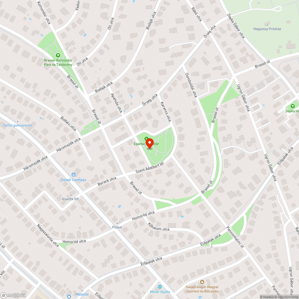 Szent Adalbert tér "focipálya" bejelentés helye