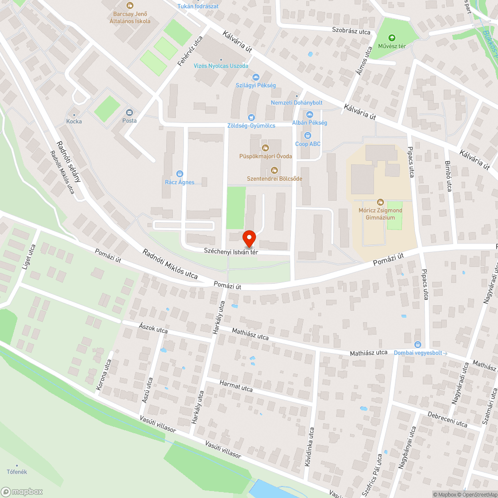 Kátyú az úton bejelentés helye