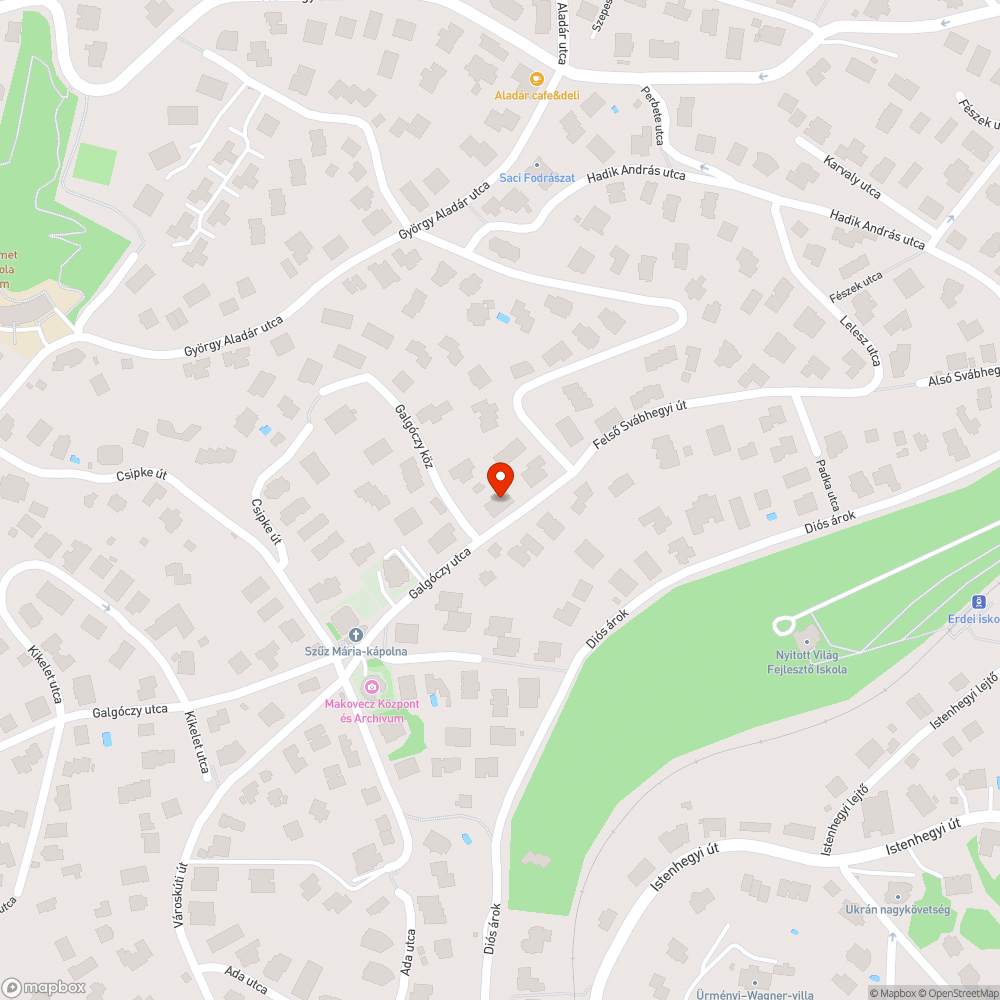 Nagy kátyúk a Galgóczy utca 42, 45 előtt bejelentés helye