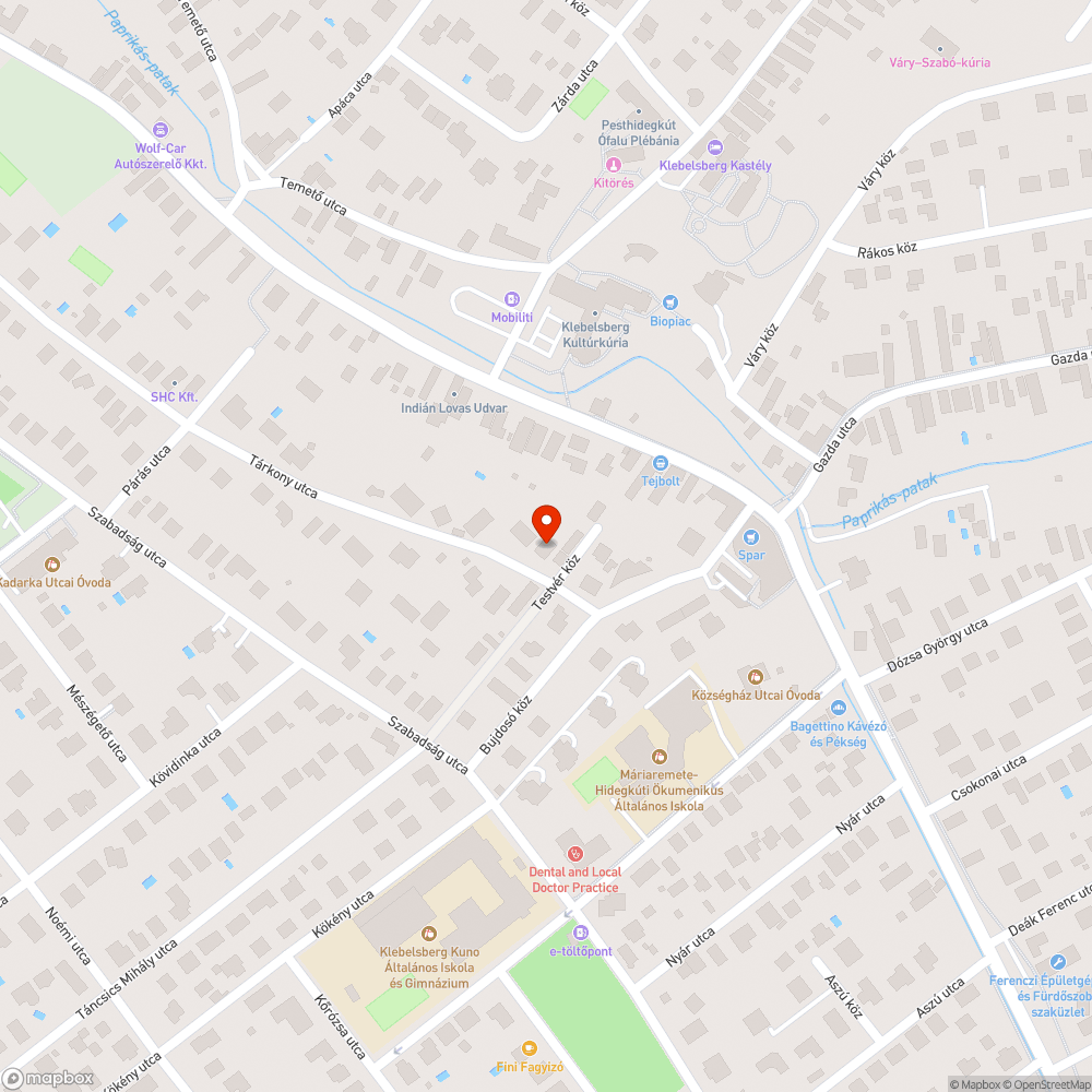 Kátyú:Tárkony utca 2, BP 1028 bejelentés helye