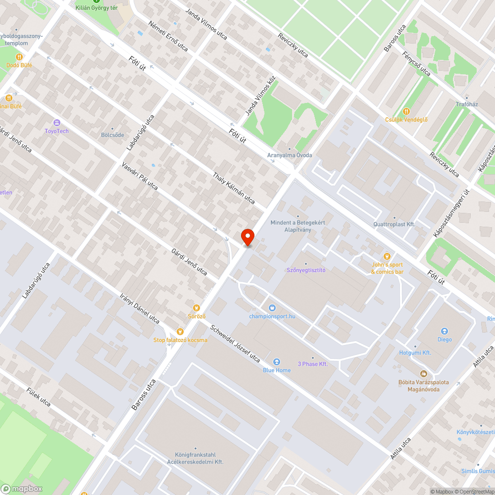 Süllyedt járda bejelentés helye