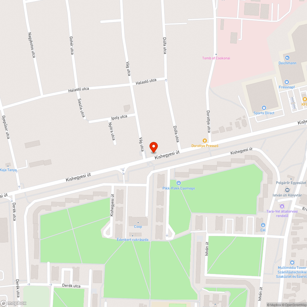 Beszakadt csatornarács bejelentés helye