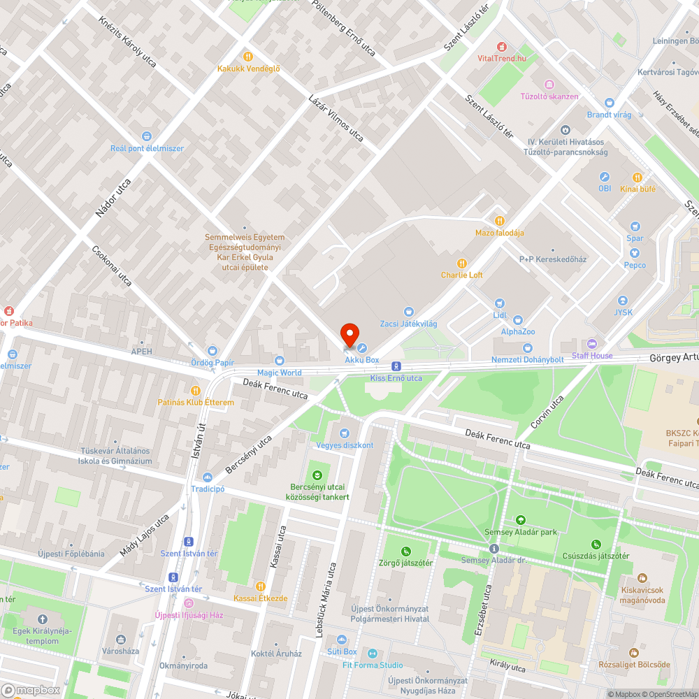 Mély kátyúk bejelentés helye