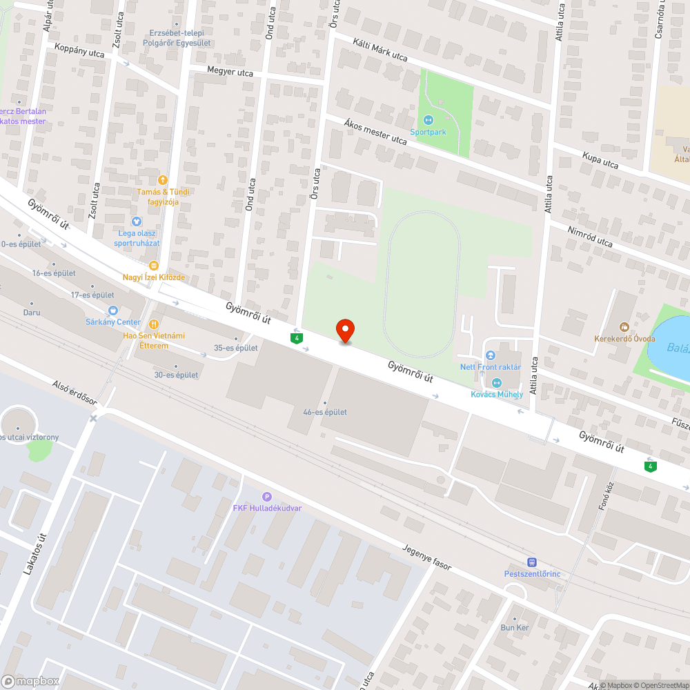 Járda szélessége jelentősen lecsökkent bejelentés helye