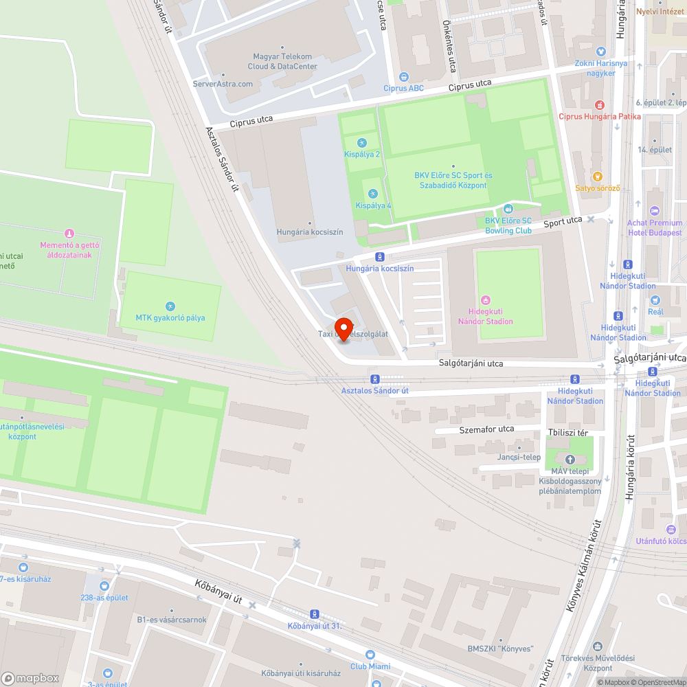 Lekopott burkolatjel, szabálytalan parkolás bejelentés helye