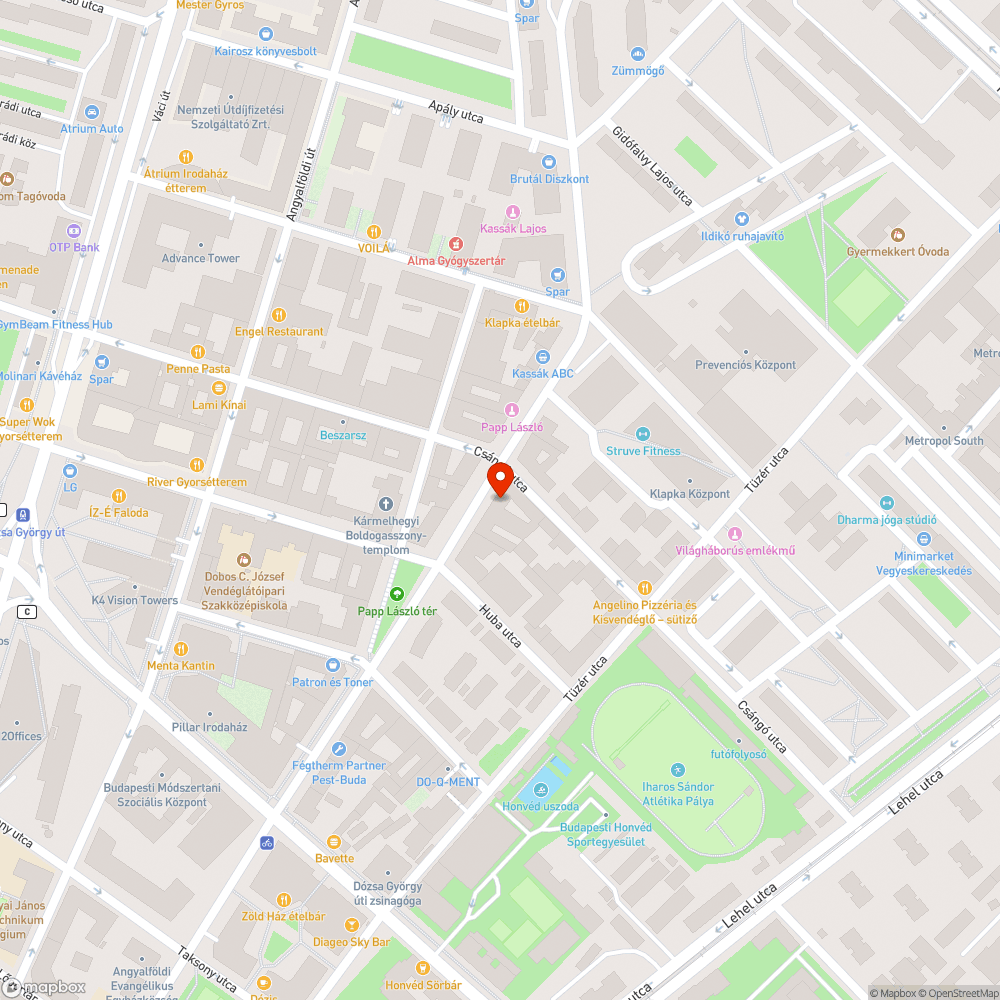 Kassák Lajos utca 55. járdára lógó faágak bejelentés helye