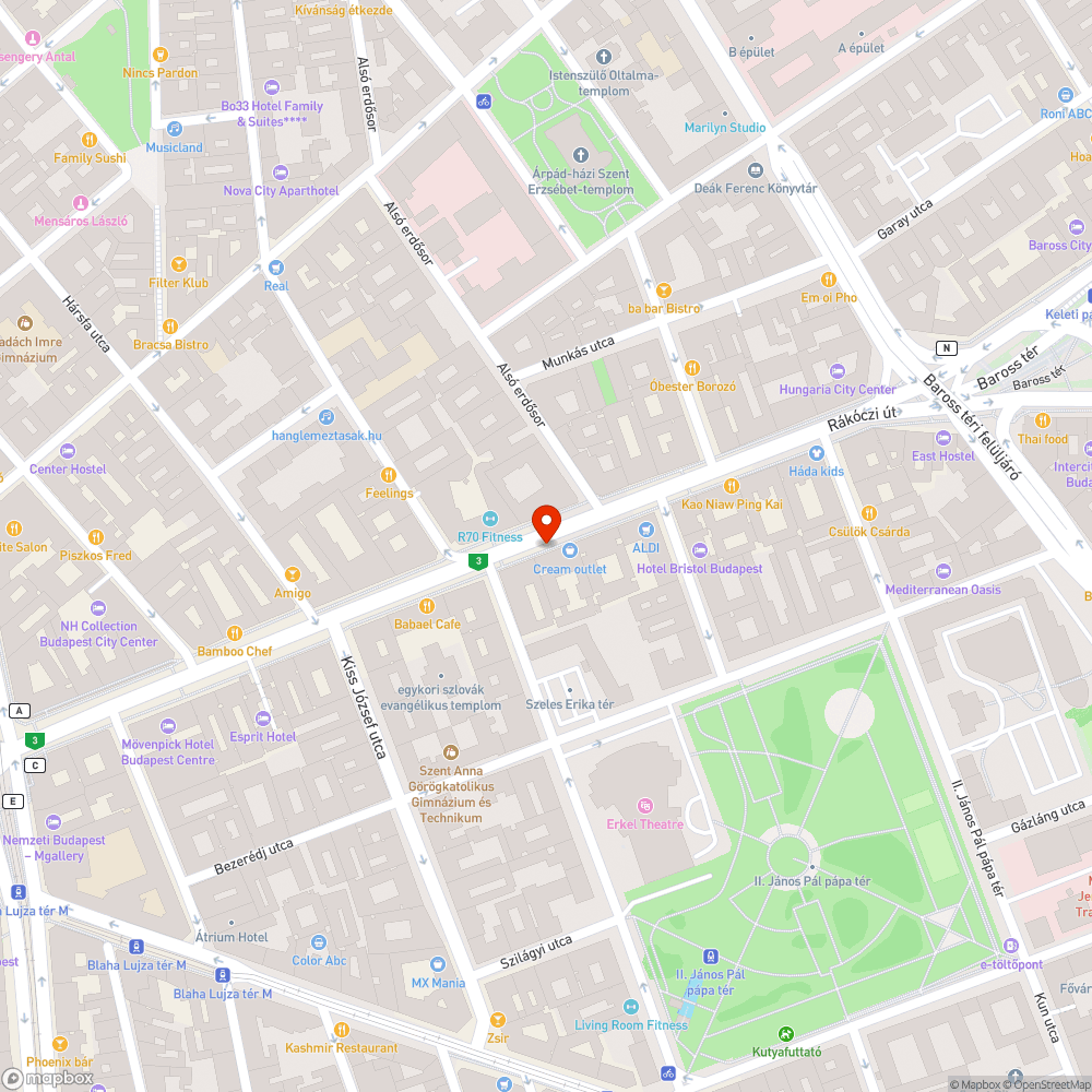 Törött pad bejelentés helye