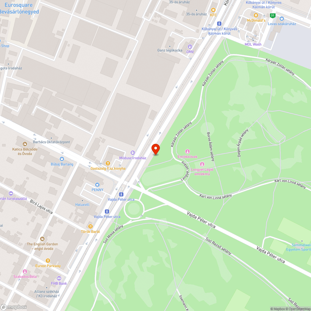 Veszélyes gödör bejelentés helye