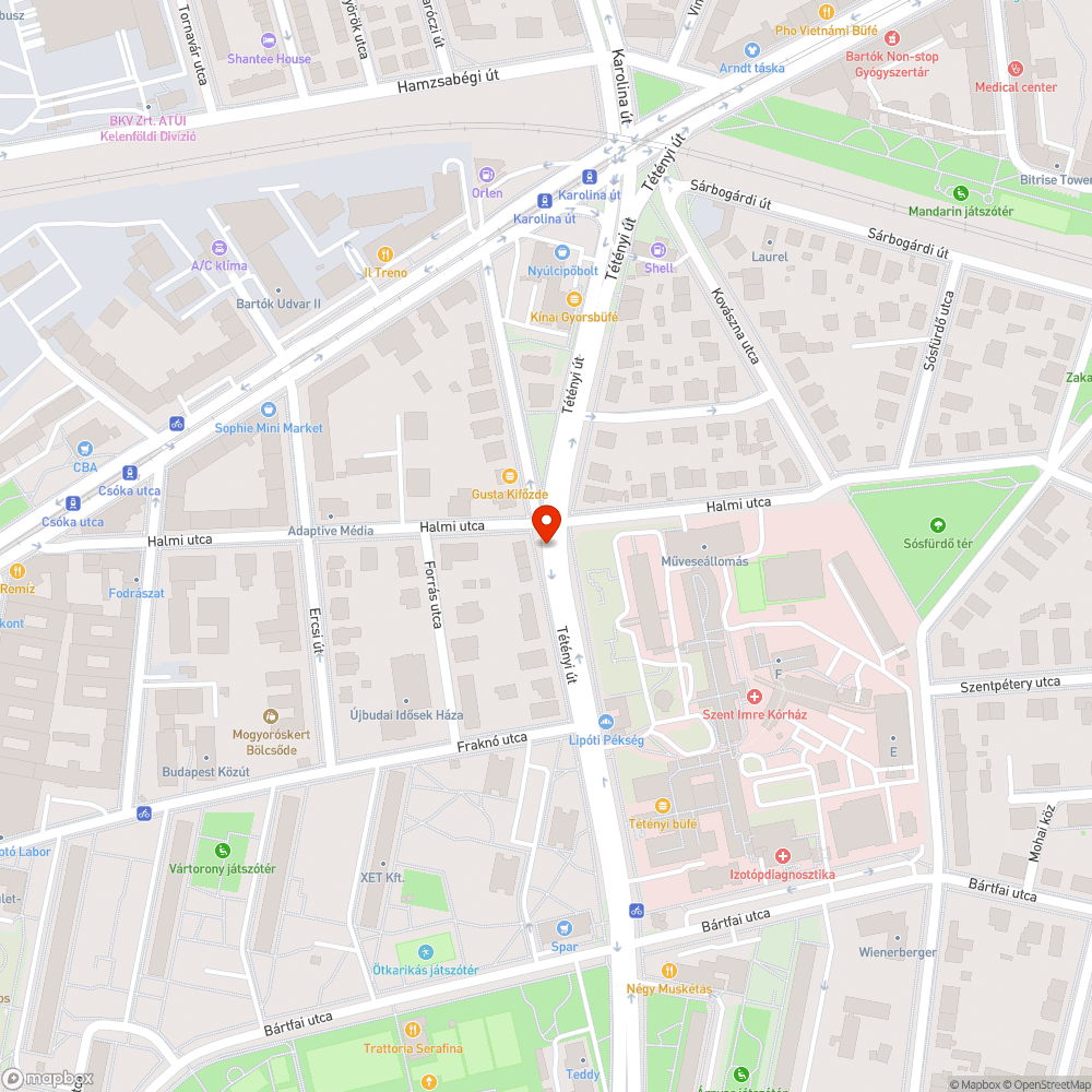 Tétényi út - űrszelvényező metszés bejelentés helye