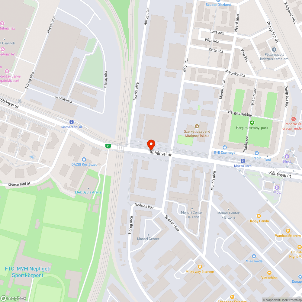 Kőbányai úti kerékpárút bejelentés helye