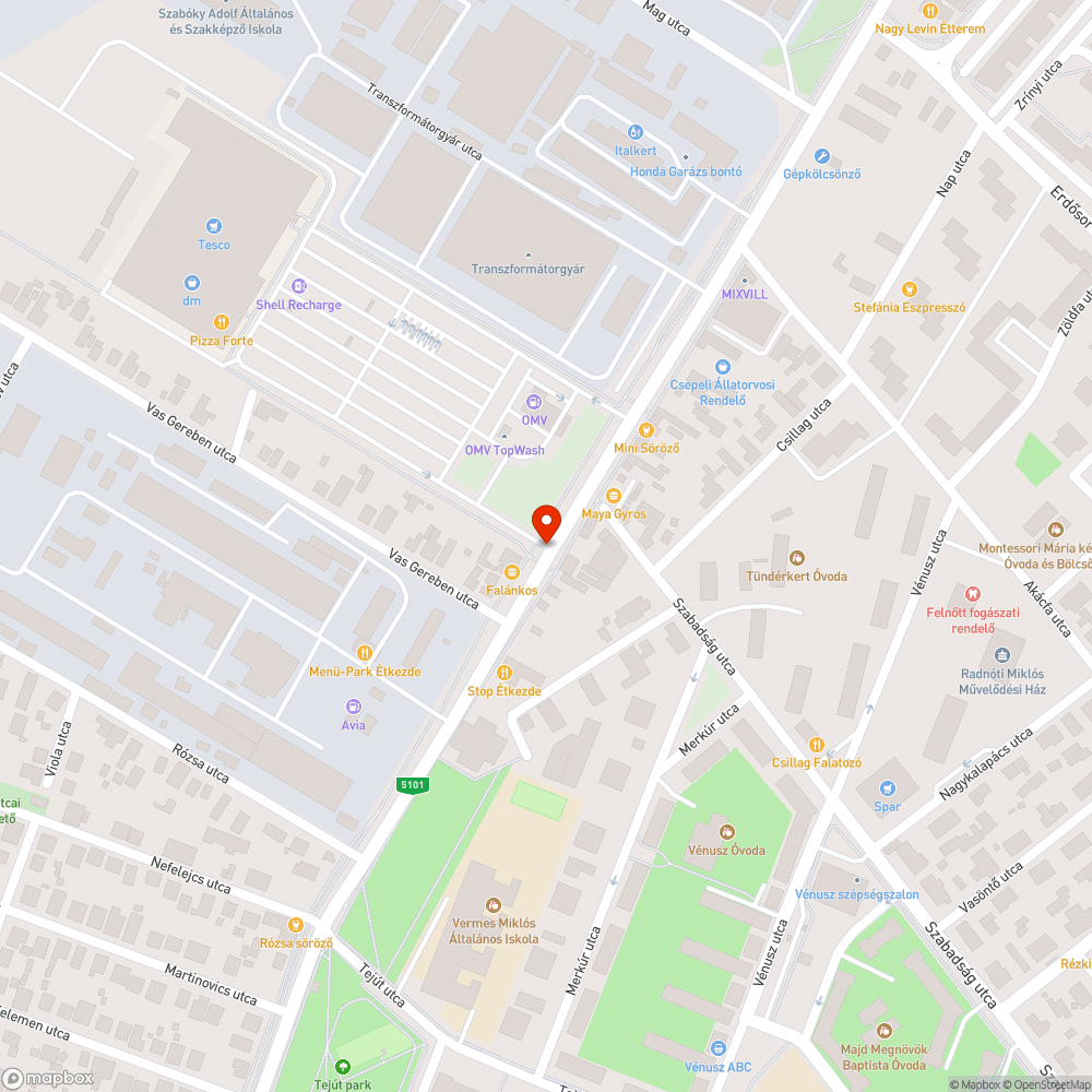 Hiányzó fényterelő bejelentés helye