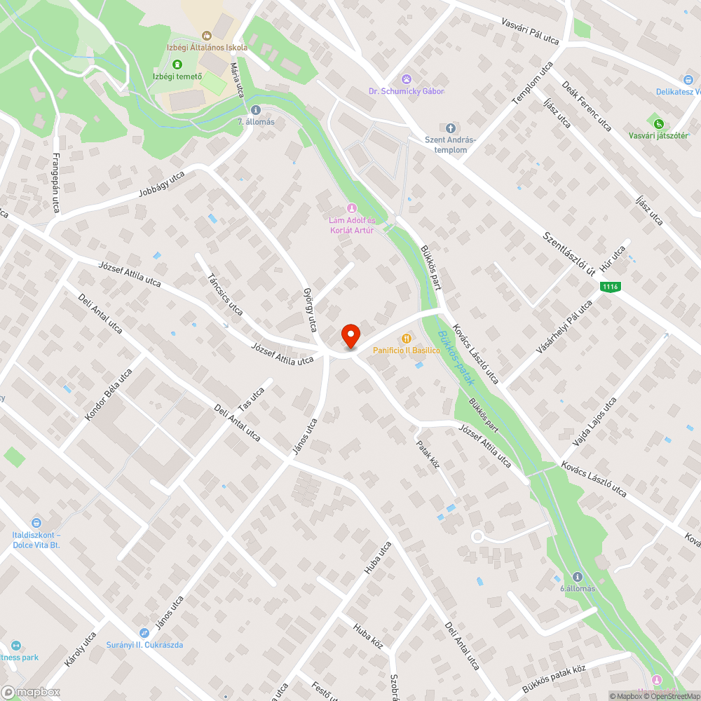 János utcai járda korlátja kidőlt bejelentés helye