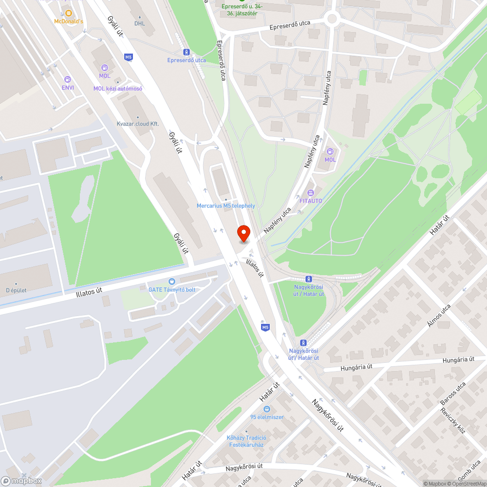 Balesetveszélyes járda nélküli út bejelentés helye