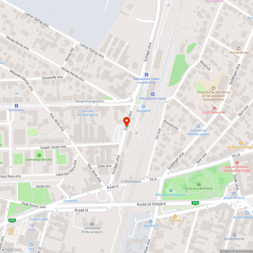 Szilágyi utca és Istvántelki út hiányos jelzések bejelentés helye