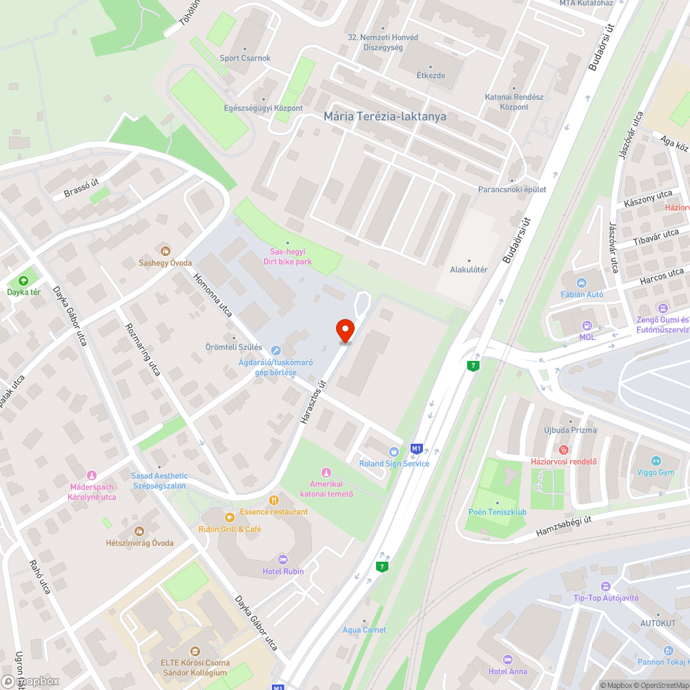 Harasztos út szemét bejelentés helye