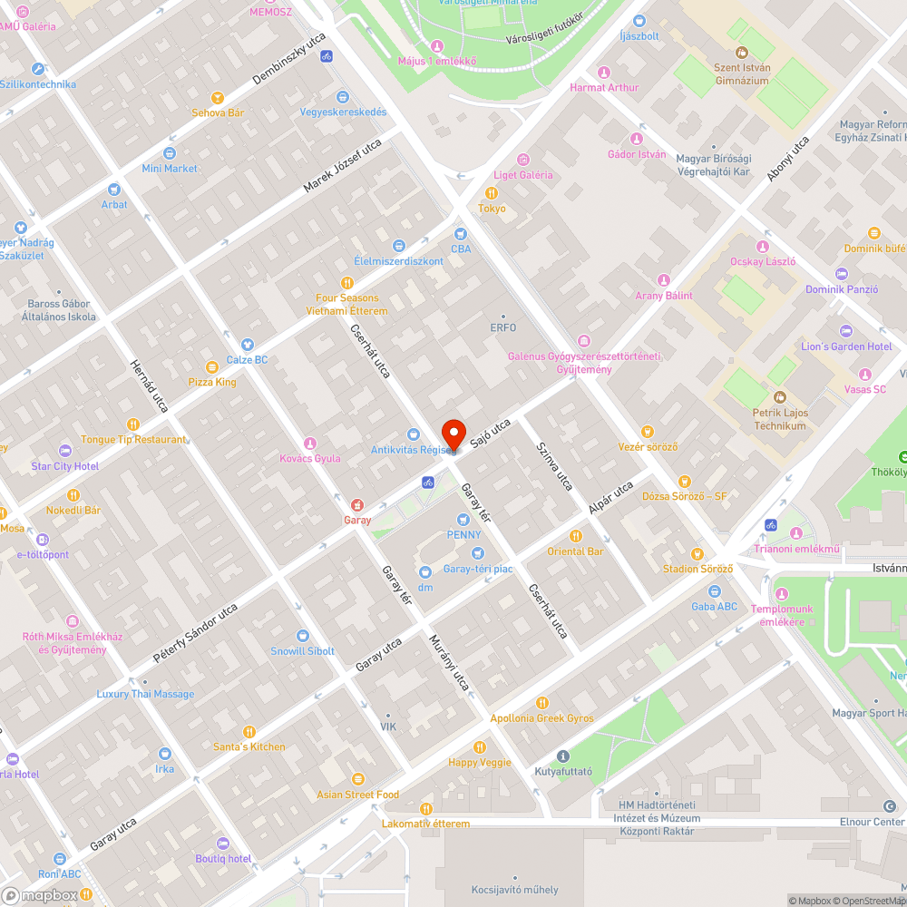 Eltömődött csatornalefolyó bejelentés helye