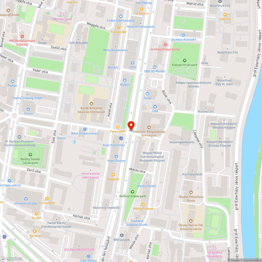 Szentendrei út - Raktár utca kereszteződés forgalomszervezése (autók) bejelentés helye