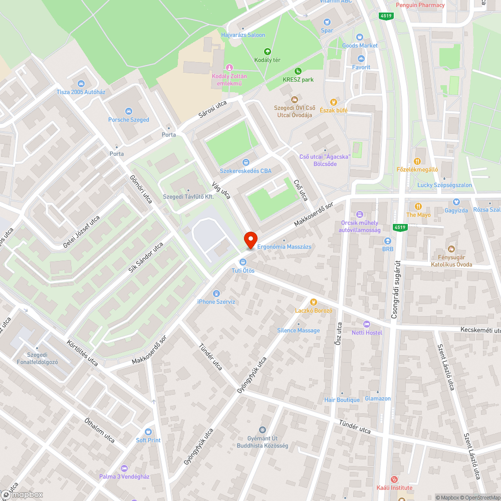 Kátyú bejelentés helye