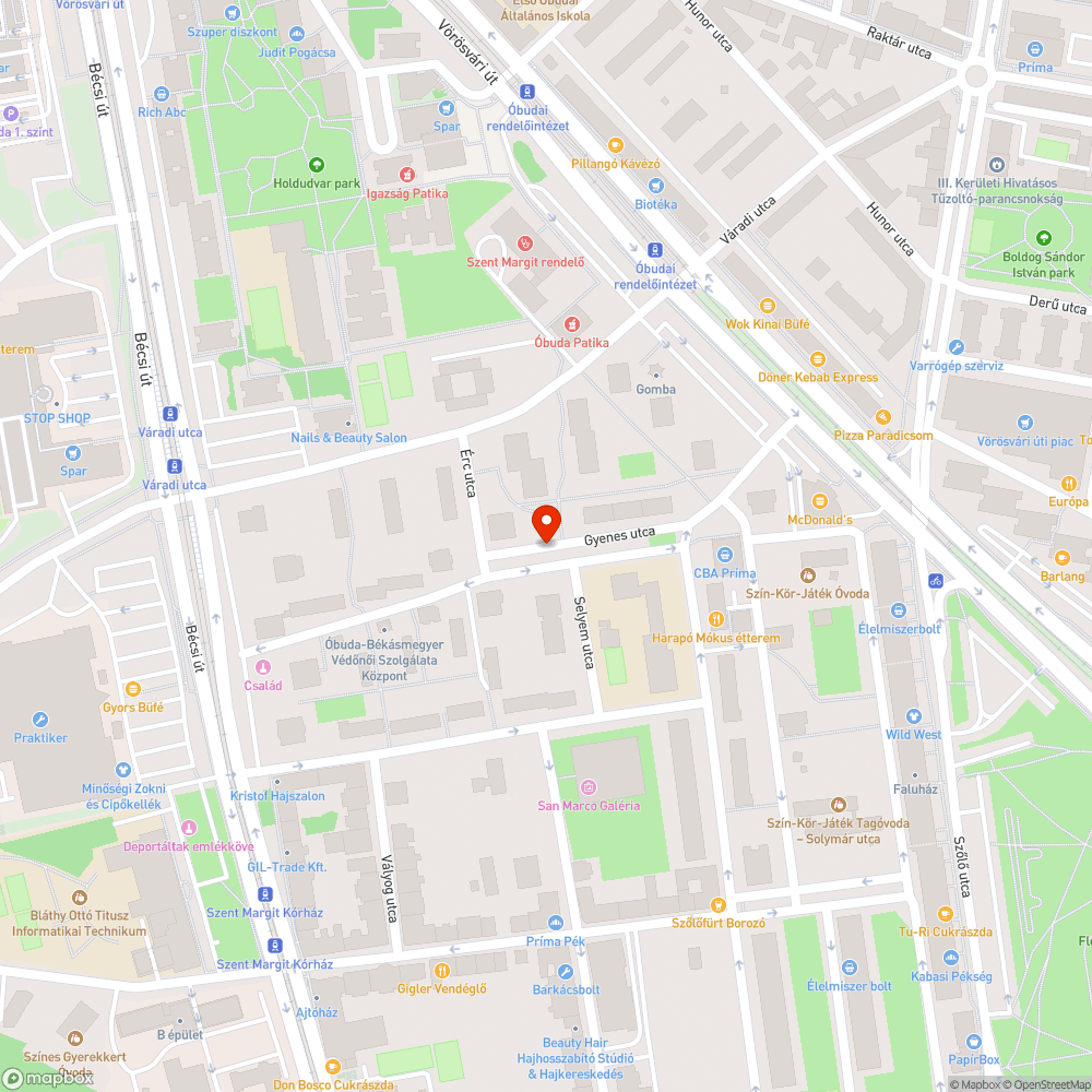 3 ker Zápor suli melletti kátyú bejelentés helye