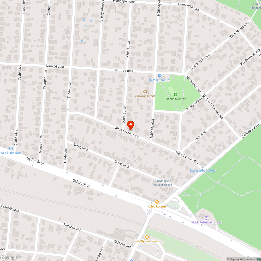 Kátyú bejelentés helye