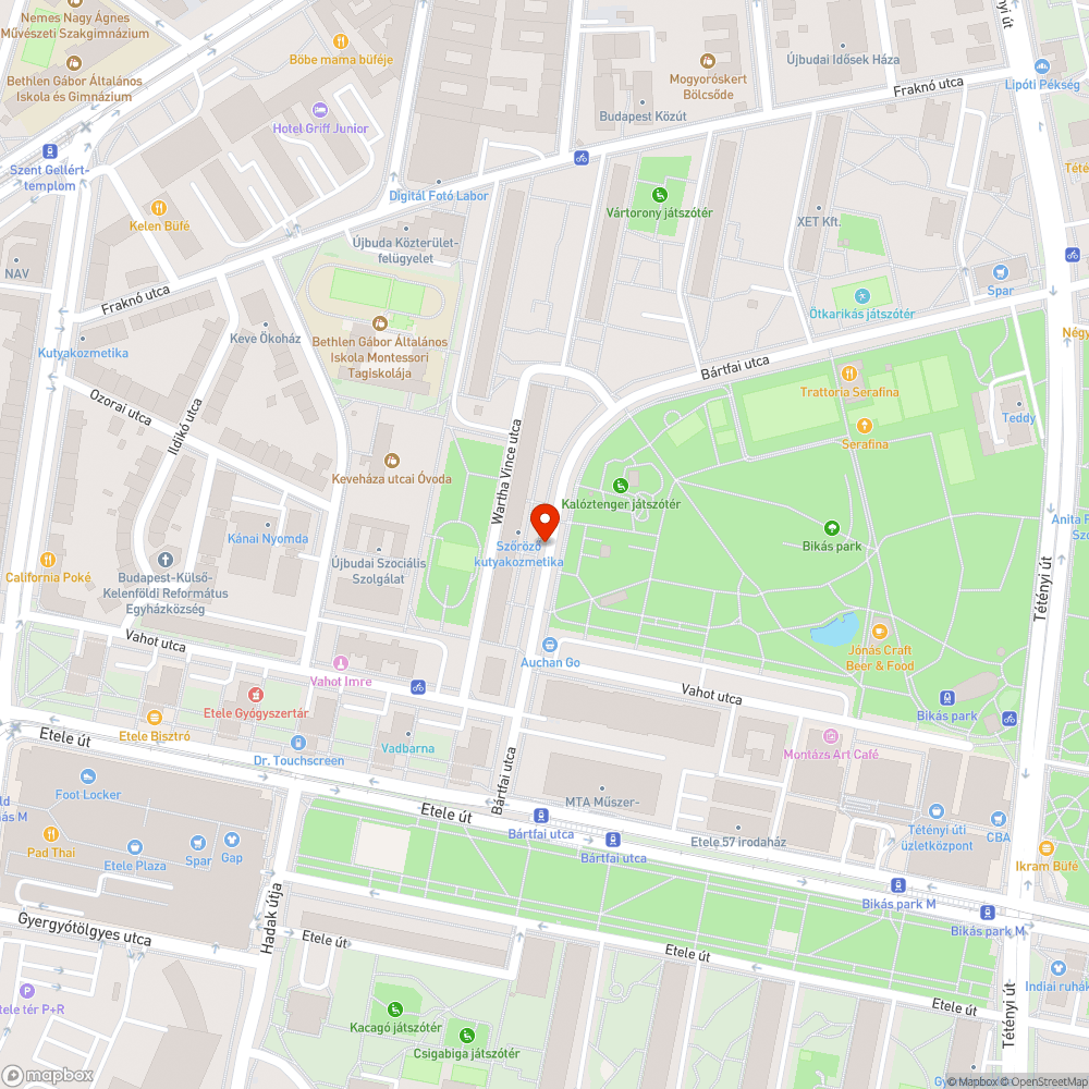 Bártfai utca 61-49. kátyúk bejelentés helye