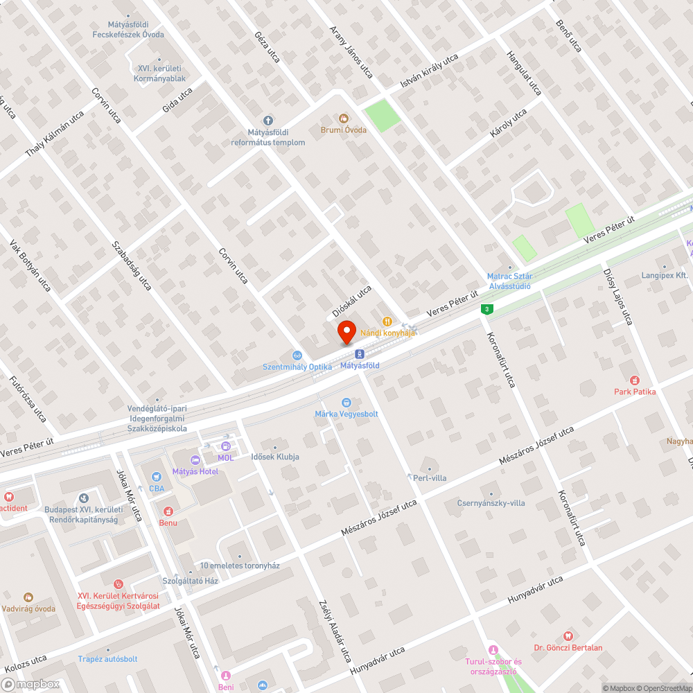 Balesetveszélyes megálló bejelentés helye