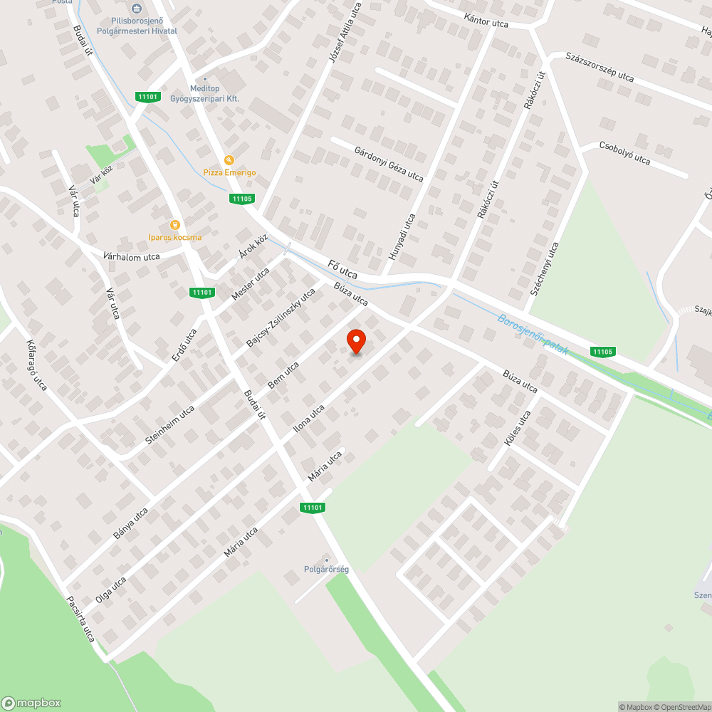 Szétrepedt aszfalt bejelentés helye