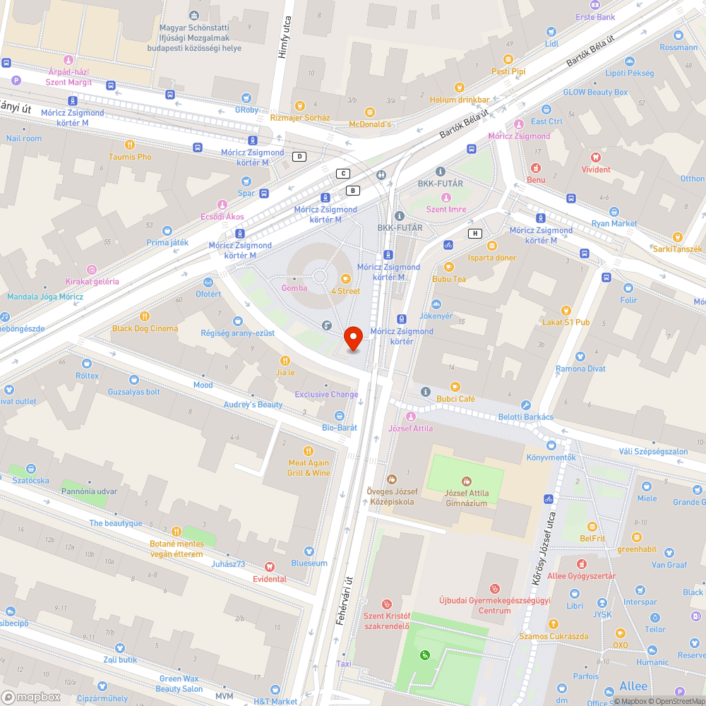 Ideiglenes megálló bejelentés helye