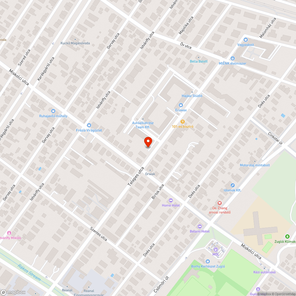 Elszáradt fa bejelentés helye